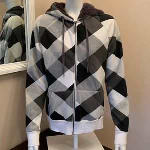 KIRRA FAUX FUR LINED HOODED ZIP UP SWEATSHIRT EUC
SZ LARGE